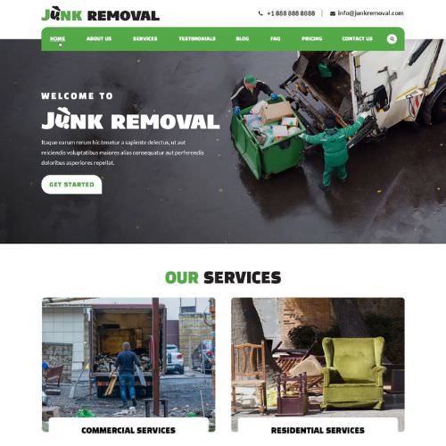 Junk removal service website example by One Eleven Web Design