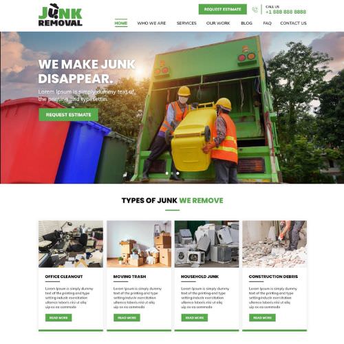 Junk removal service website example by One Eleven Web Design