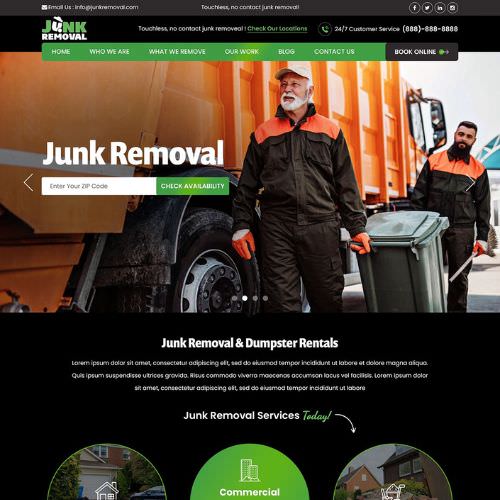 Junk removal service website example by One Eleven Web Design