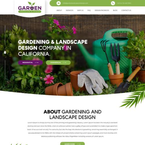 Landscape contractor website example by One Eleven Web Design