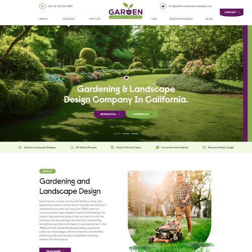 Landscape contractor website example by One Eleven Web Design