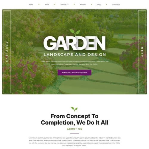 Landscape contractor website example by One Eleven Web Design
