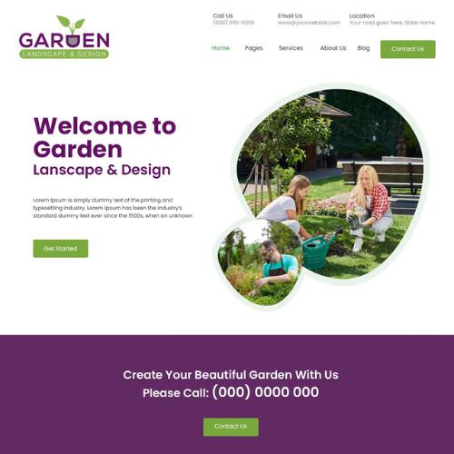 Landscape contractor website example by One Eleven Web Design
