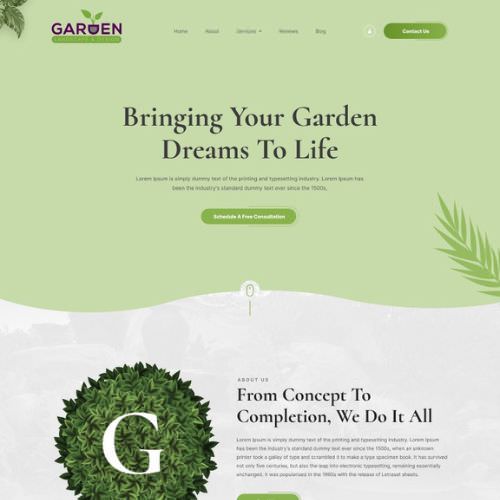 Landscape contractor website example by One Eleven Web Design