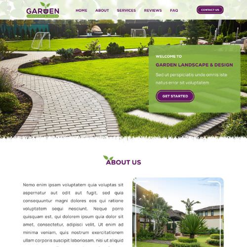 Landscape contractor website example by One Eleven Web Design