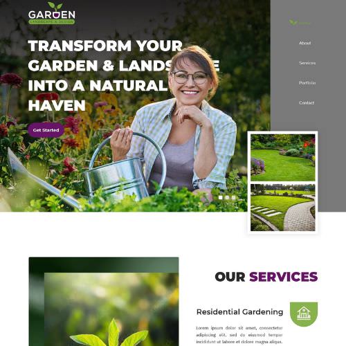 Landscape contractor website example by One Eleven Web Design