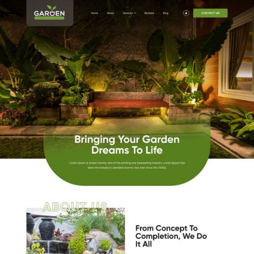Landscape contractor website example by One Eleven Web Design