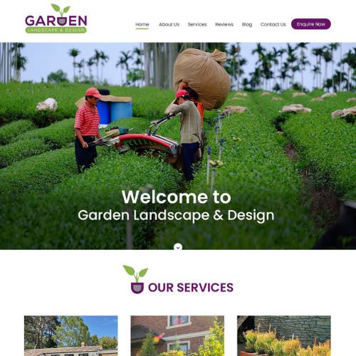 Landscape contractor website example by One Eleven Web Design
