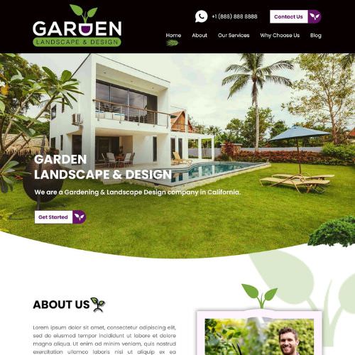 Landscape contractor website example by One Eleven Web Design