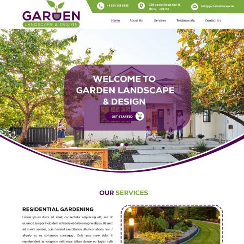 Landscape contractor website example by One Eleven Web Design
