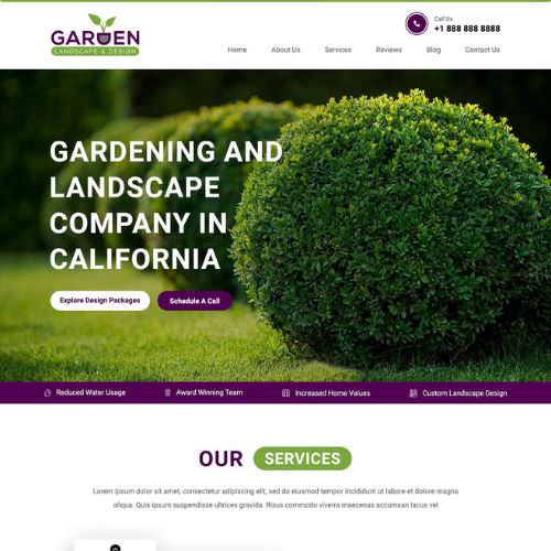 Landscape contractor website example by One Eleven Web Design