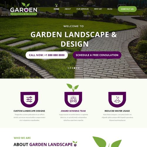 Landscape contractor website example by One Eleven Web Design