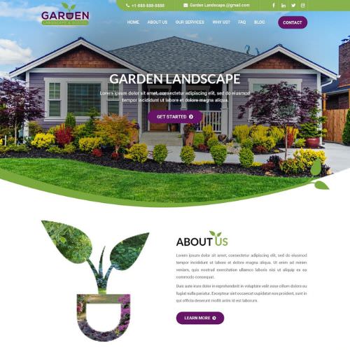 Landscape contractor website example by One Eleven Web Design