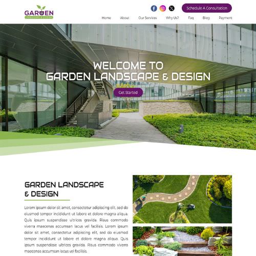 Landscape contractor website example by One Eleven Web Design