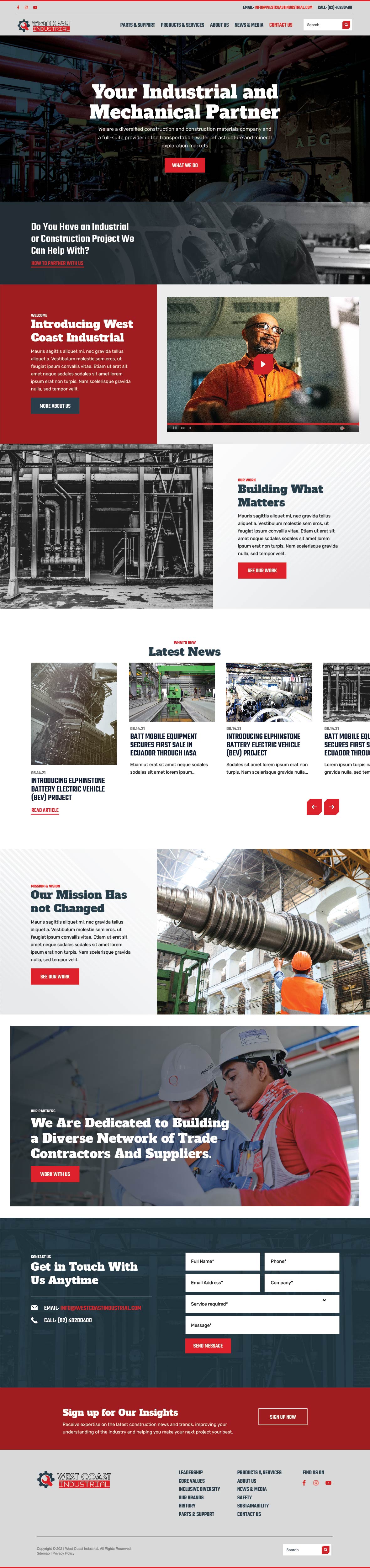 Mechanical contractor website example by One Eleven Web Design
