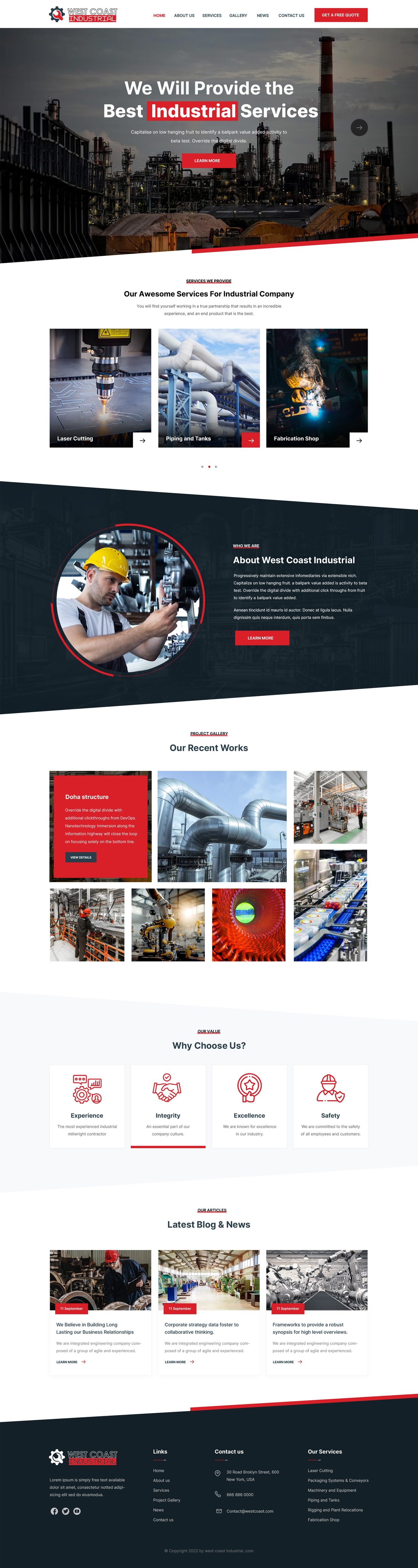 Mechanical contractor website example by One Eleven Web Design
