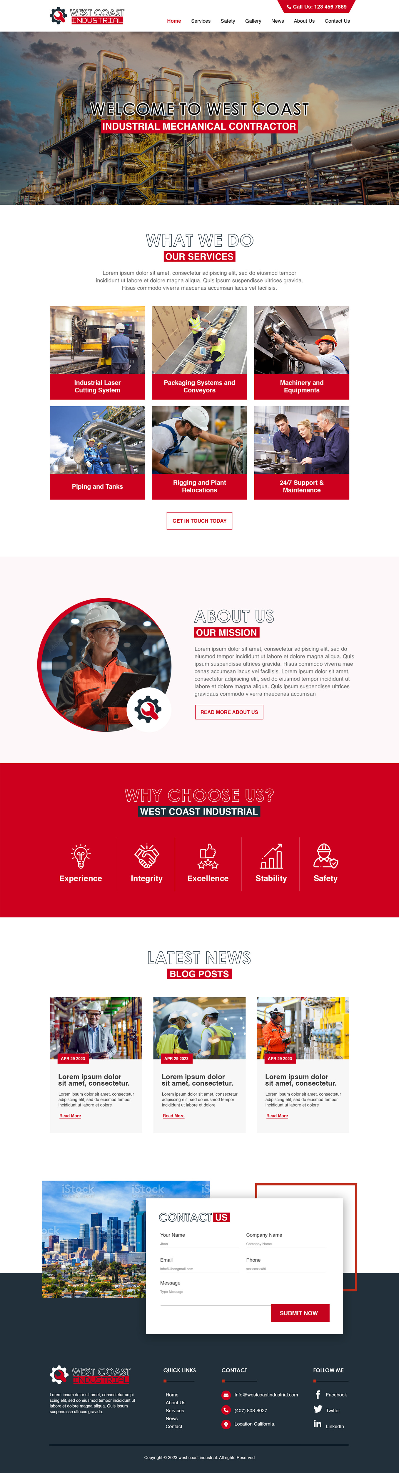 Mechanical contractor website example by One Eleven Web Design