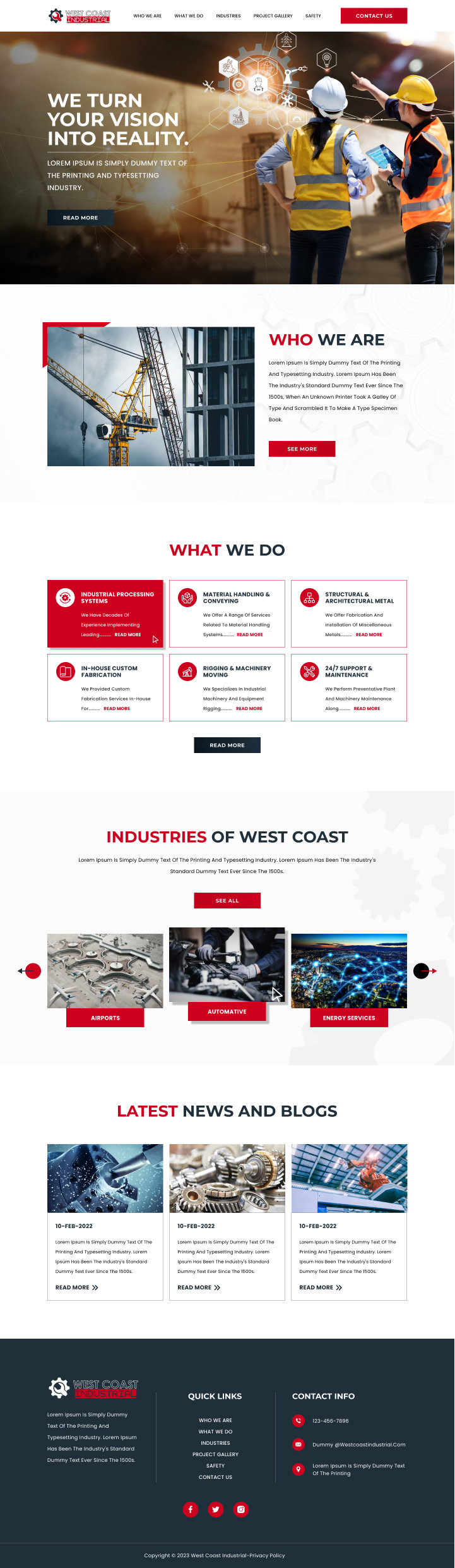 Mechanical contractor website example by One Eleven Web Design