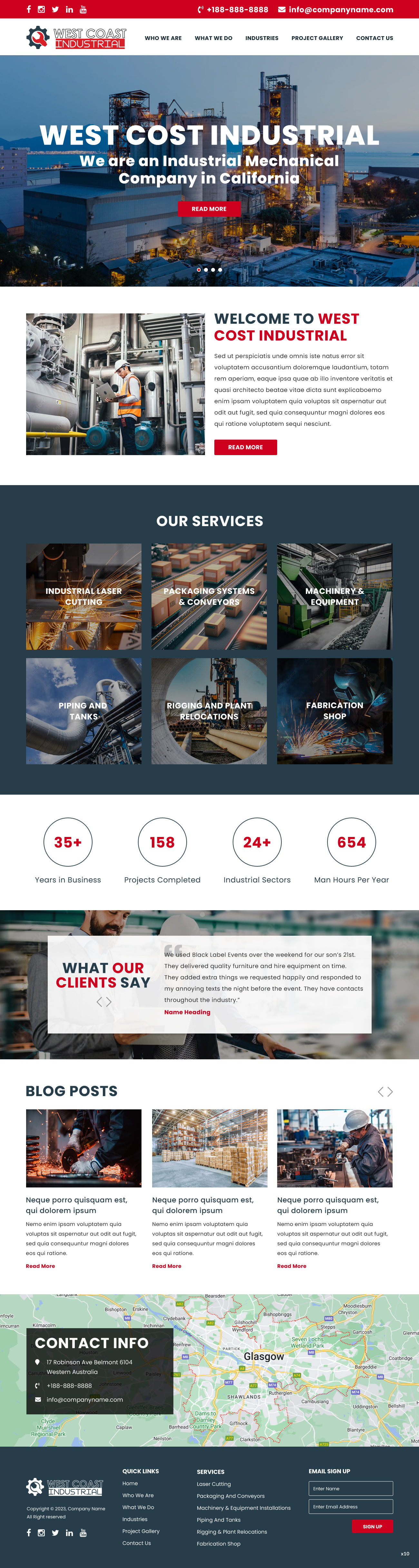 Mechanical contractor website example by One Eleven Web Design