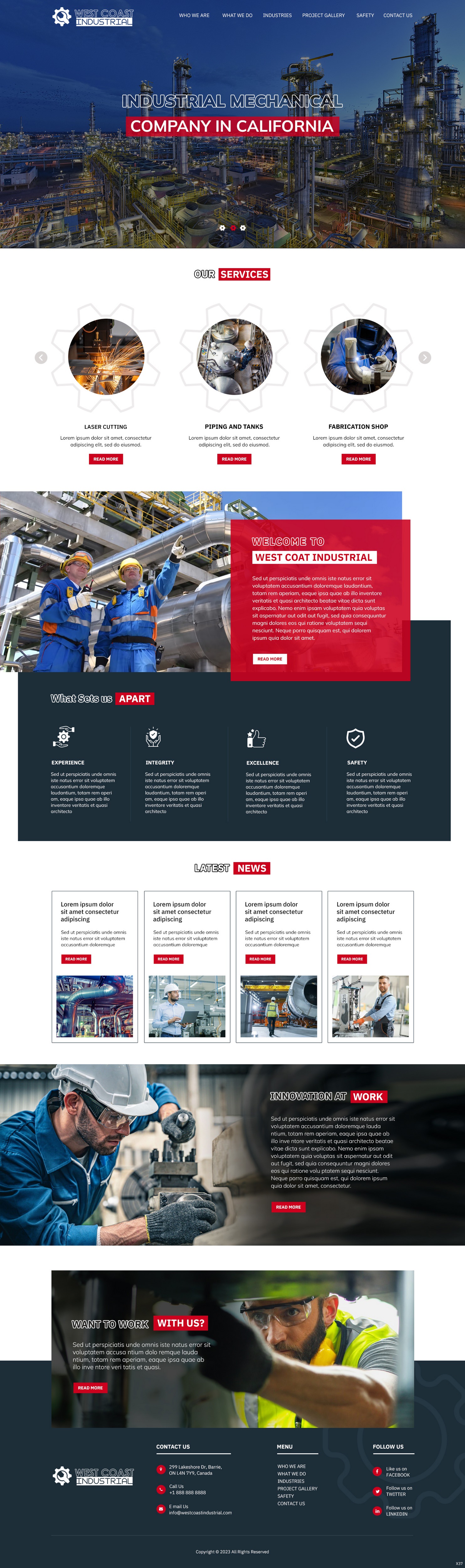 Mechanical contractor website example by One Eleven Web Design