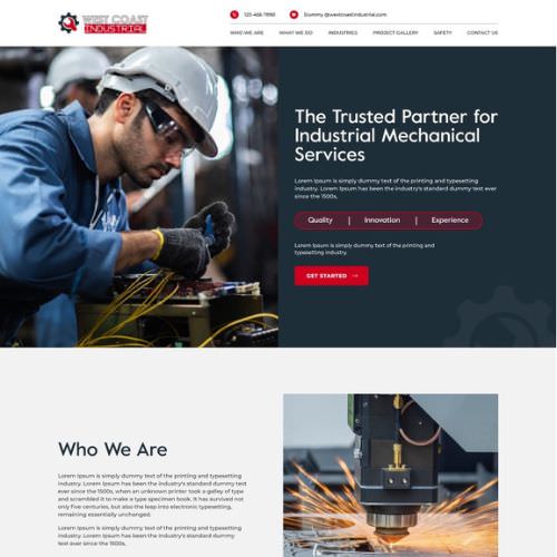 Mechanical contractor website example by One Eleven Web Design