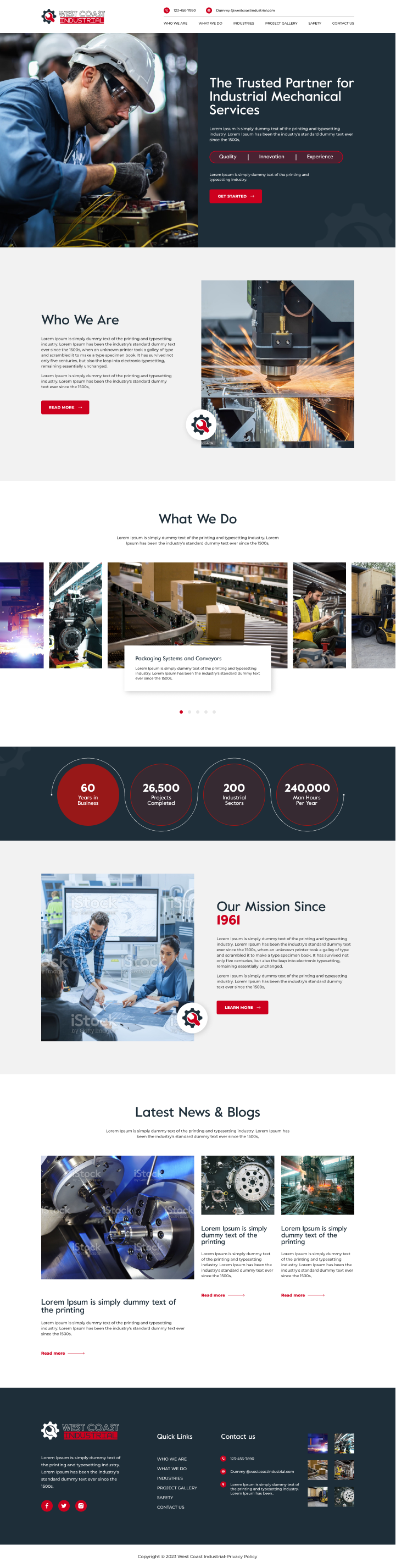 Mechanical contractor website example by One Eleven Web Design