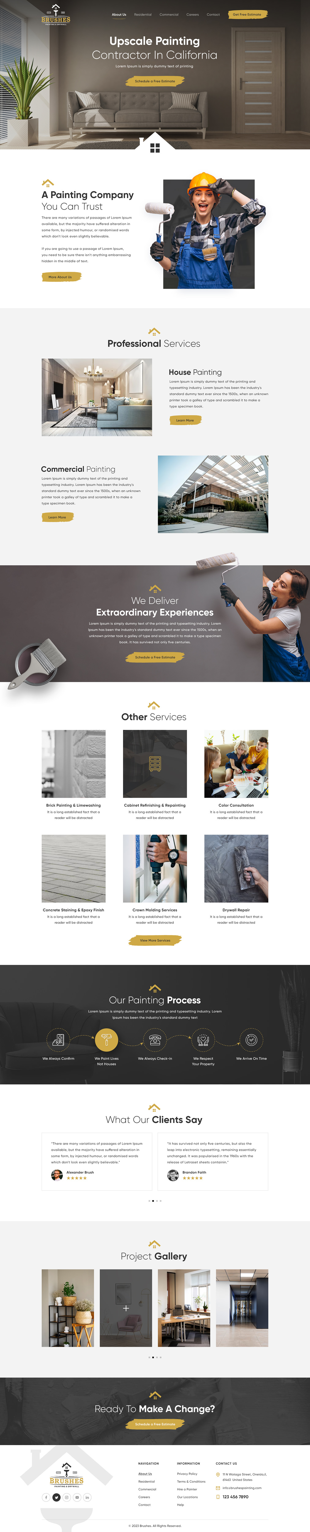 Painting contractor website example by One Eleven Web Design