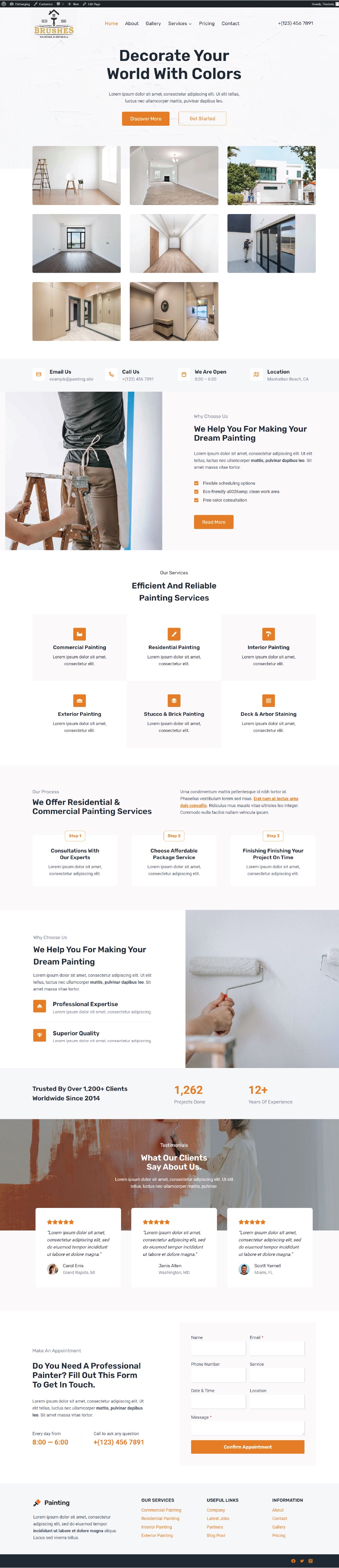 Painting contractor website example by One Eleven Web Design
