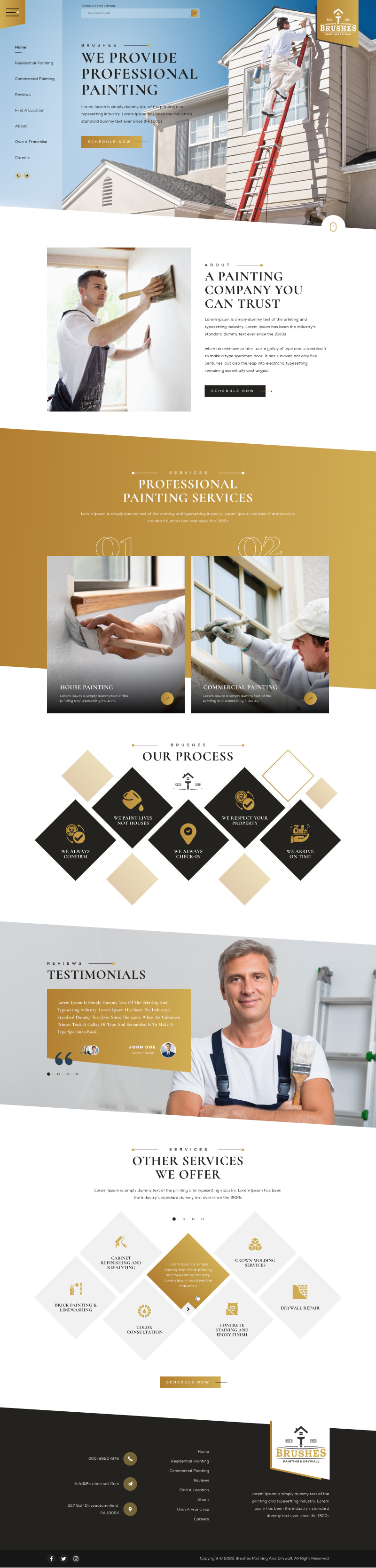 Painting contractor website example by One Eleven Web Design