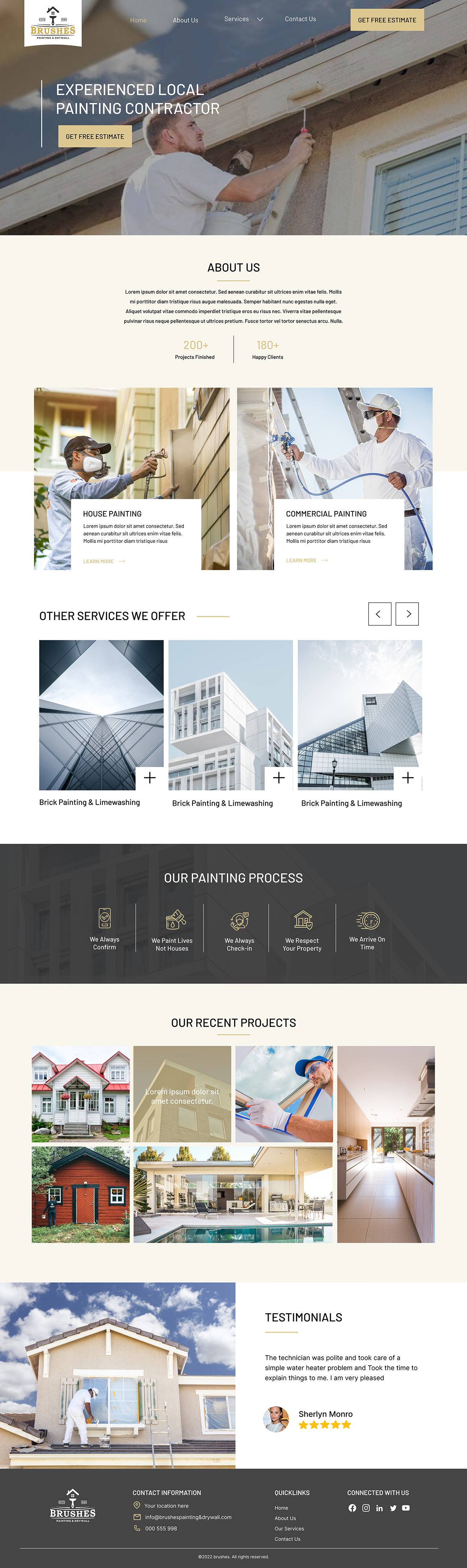 Painting contractor website example by One Eleven Web Design