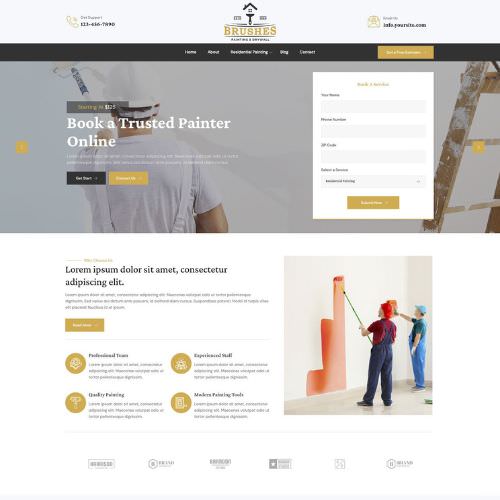 Painting contractor website example by One Eleven Web Design