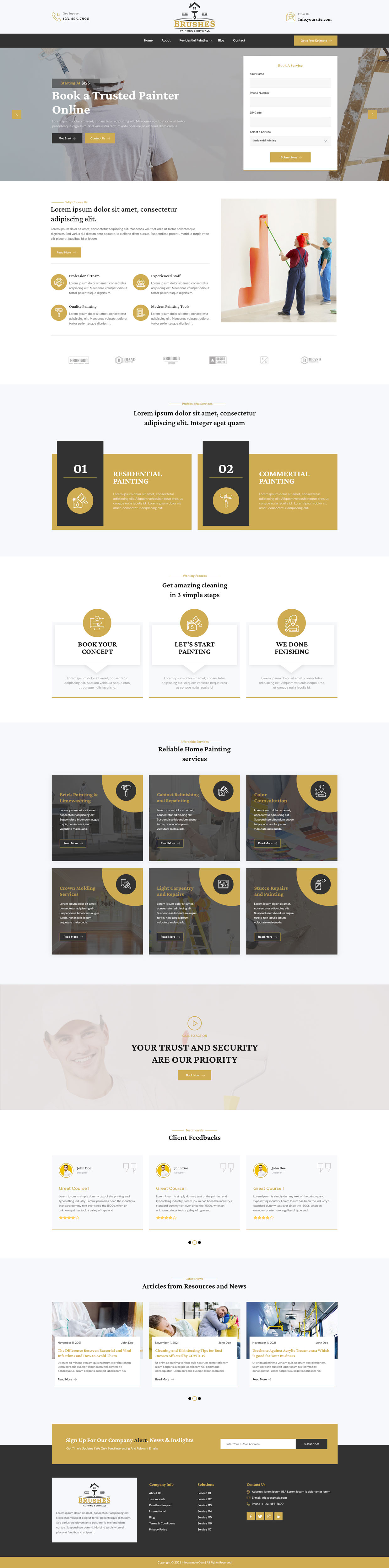 Painting contractor website example by One Eleven Web Design