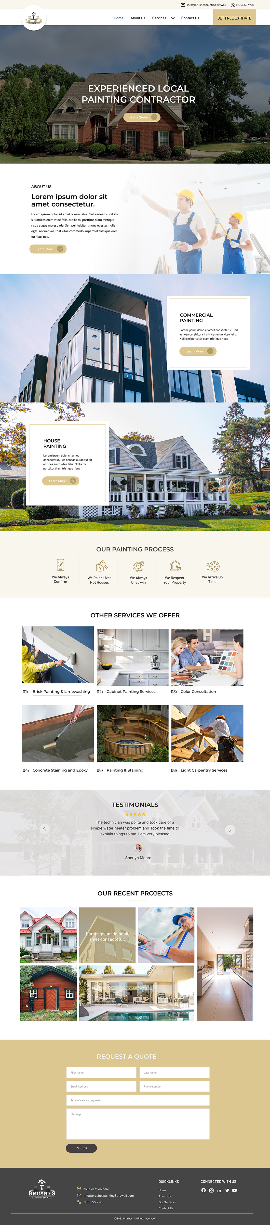 Painting contractor website example by One Eleven Web Design