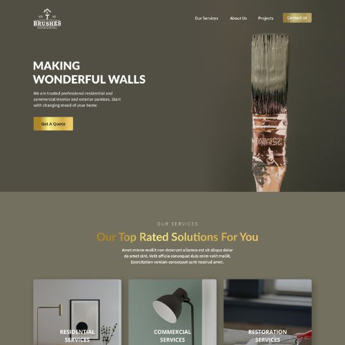 Painting contractor website example by One Eleven Web Design