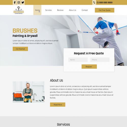 Painting contractor website example by One Eleven Web Design
