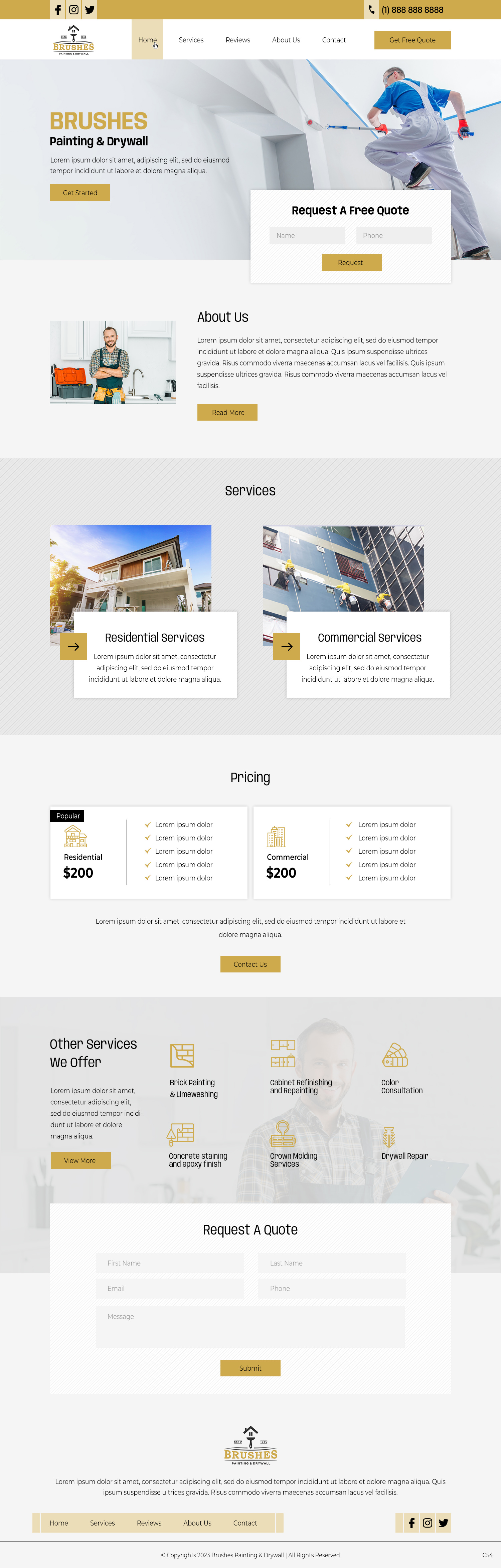 Painting contractor website example by One Eleven Web Design