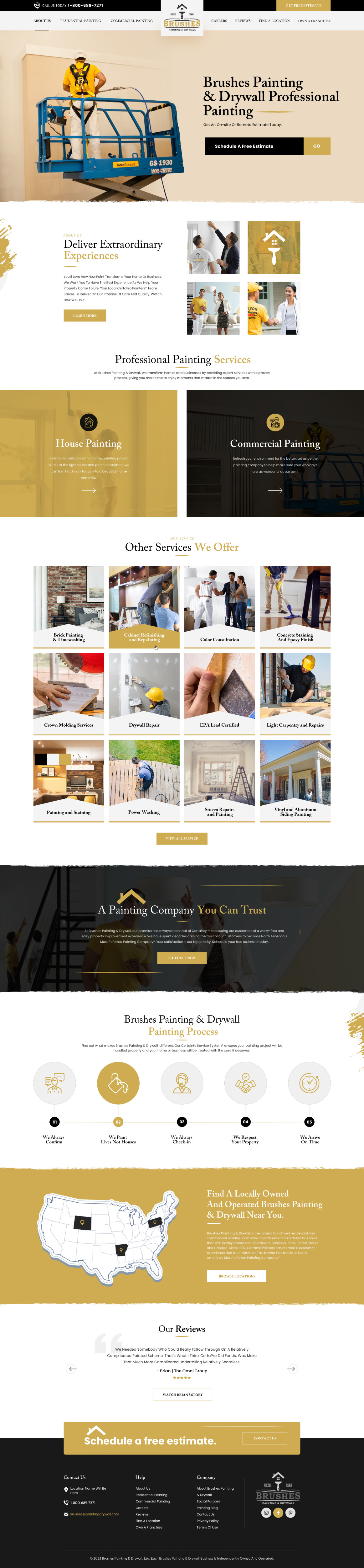 Painting contractor website example by One Eleven Web Design