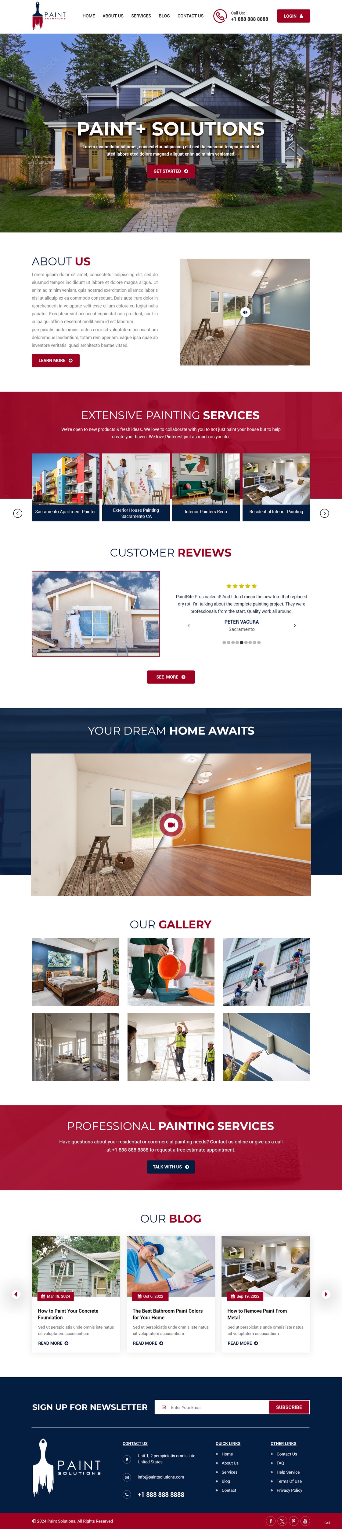 Painting contractor website example by One Eleven Web Design