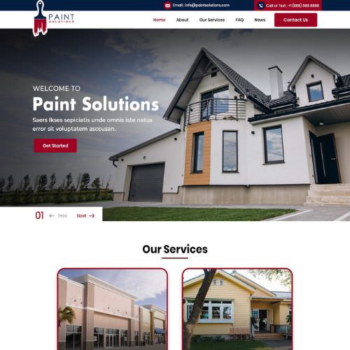 Painting contractor website example by One Eleven Web Design