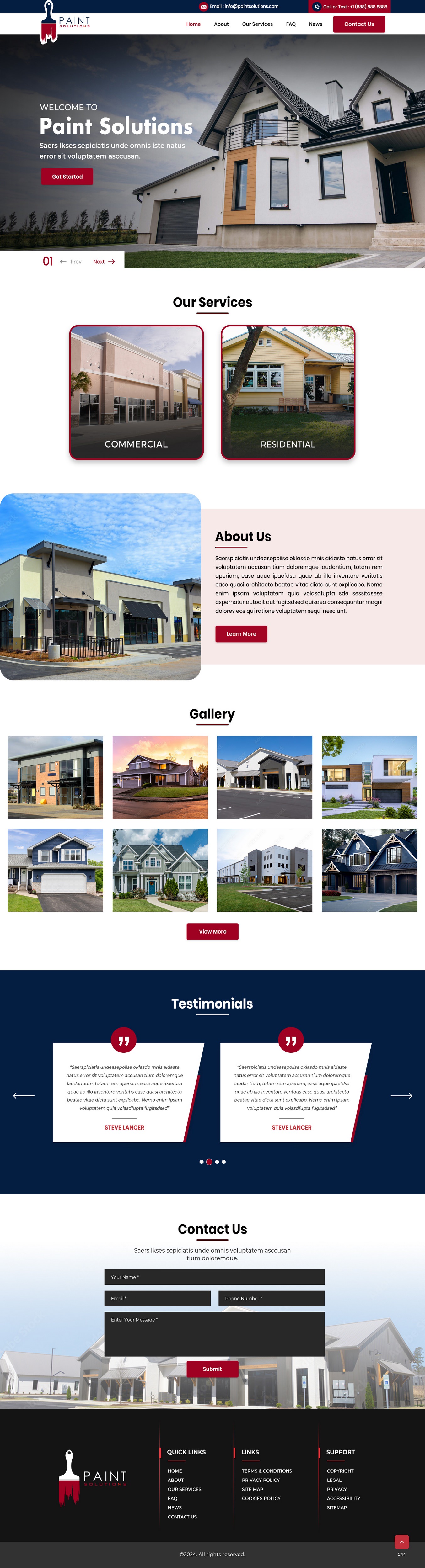 Painting contractor website example by One Eleven Web Design