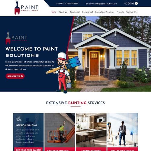 Painting contractor website example by One Eleven Web Design