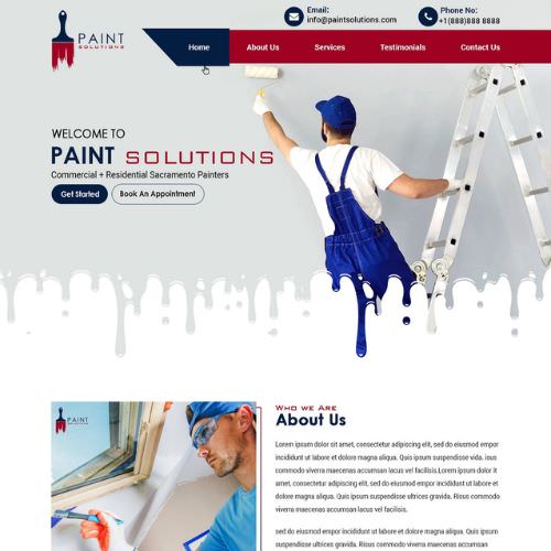 Painting contractor website example by One Eleven Web Design