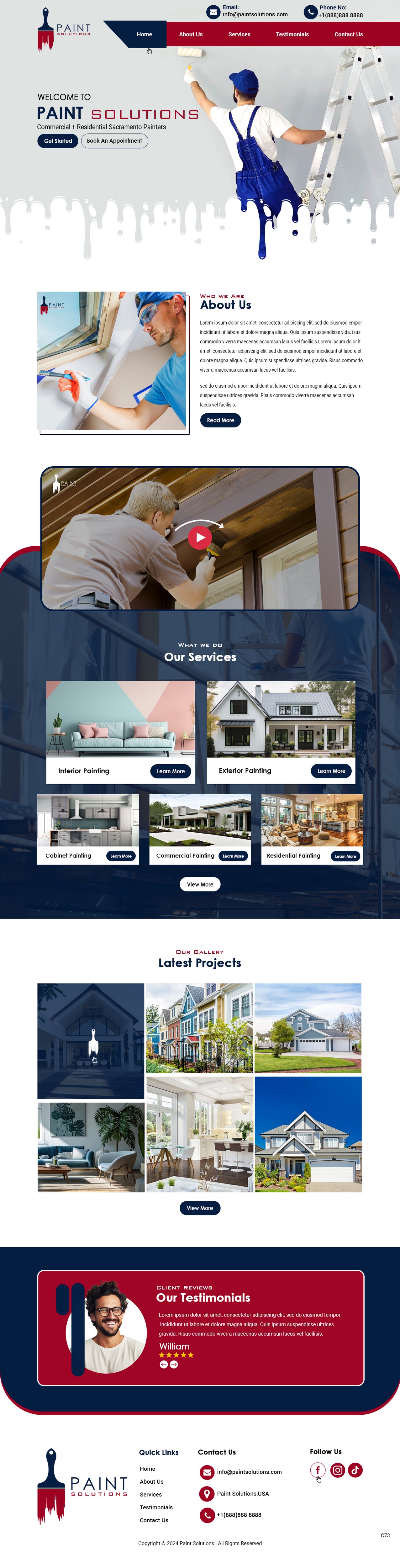 Painting contractor website example by One Eleven Web Design