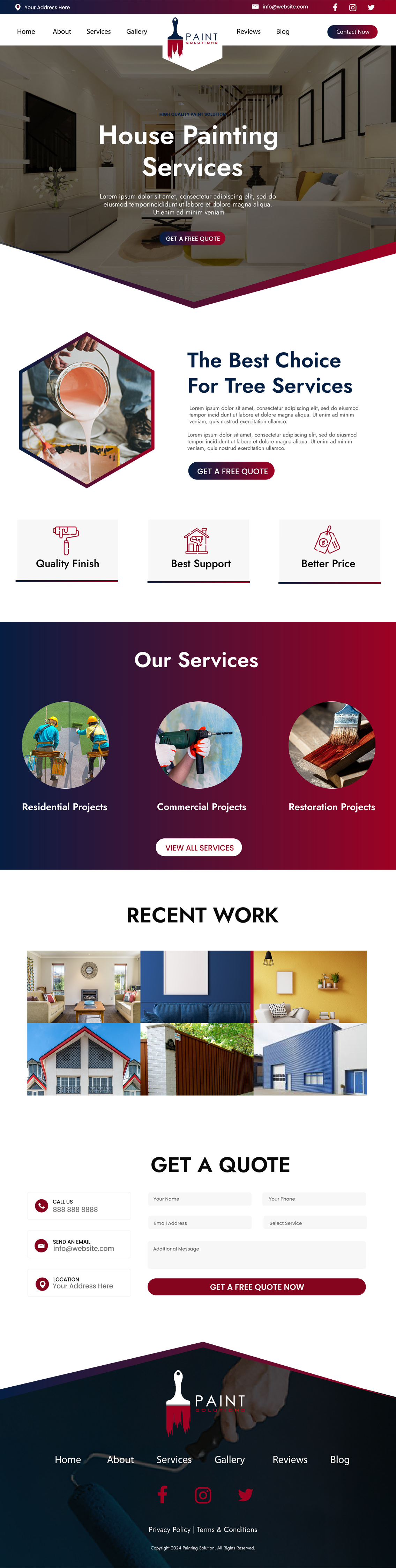 Painting contractor website example by One Eleven Web Design