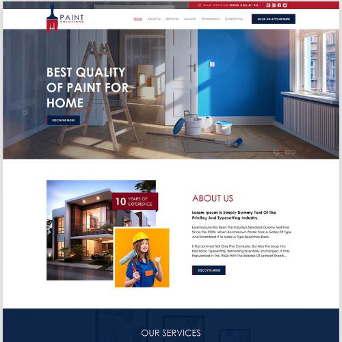 Painting contractor website example by One Eleven Web Design