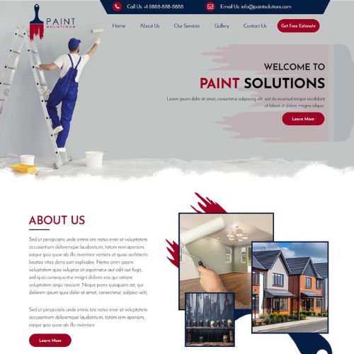Painting contractor website example by One Eleven Web Design