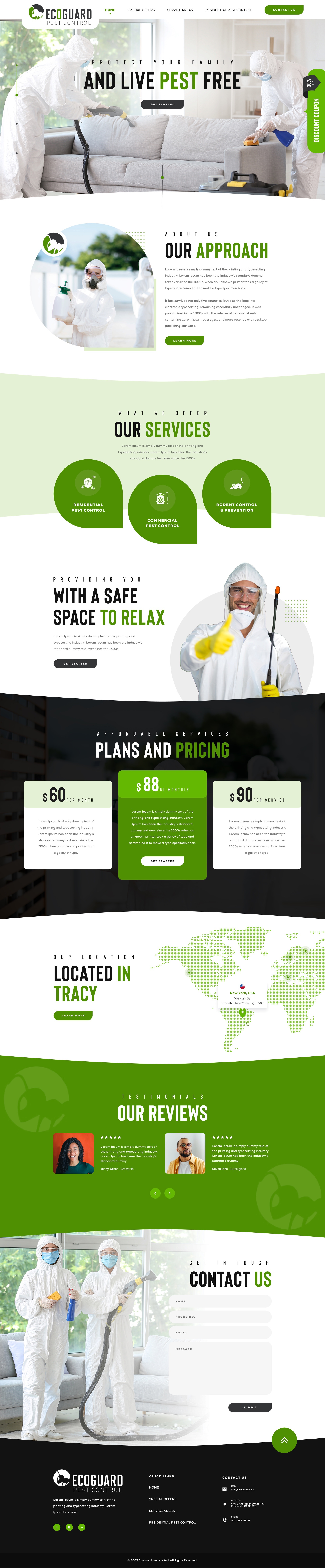 Pest control service website example by One Eleven Web Design
