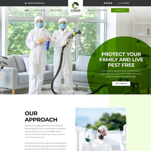 Pest control service website example by One Eleven Web Design