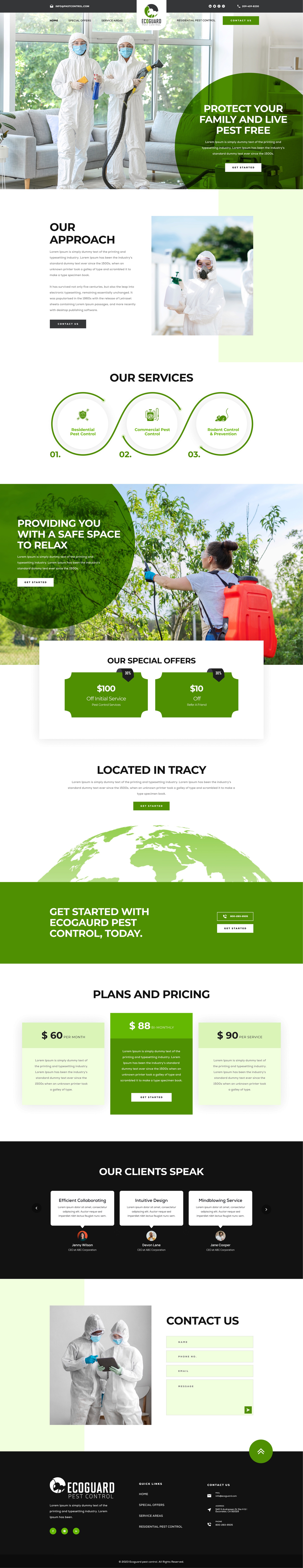 Pest control service website example by One Eleven Web Design