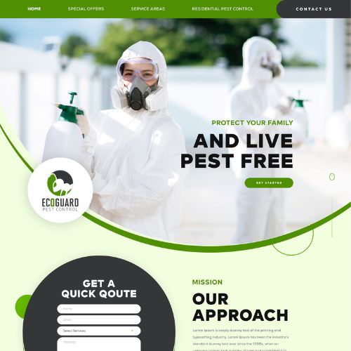 Pest control service website example by One Eleven Web Design